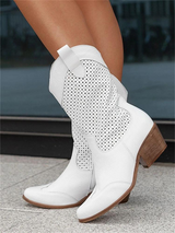 Moderne Cowboystiefel mit Femininer Note – Weiß