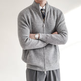 Moderne Strickjacke mit Elegantem Reißverschluss – Grau