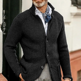 Moderne Strickjacke mit Knopfverschluss – Schwarz
