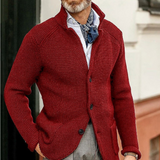 Moderne Strickjacke mit Knopfverschluss – Rot