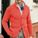 Moderne Strickjacke mit Knopfverschluss – Pfirsich