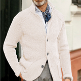Moderne Strickjacke mit Knopfverschluss – Weiß