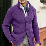 Moderne Strickjacke mit Knopfverschluss – Violett