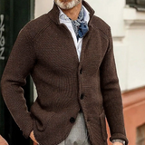 Moderne Strickjacke mit Knopfverschluss – Kaffee