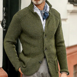 Moderne Strickjacke mit Knopfverschluss – Grüne Armee