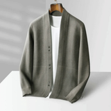 Moderne Strickjacke mit offener Vorderseite – Grau