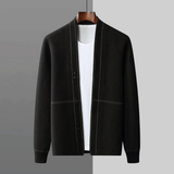Moderne Strickjacke mit offener Vorderseite – Schwarz