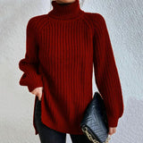 Julia | Moderner Rollkragenpullover aus Baumwolle – Rot