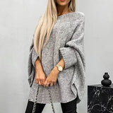 Sarah | Modischer Grobstrick pullover – Grau