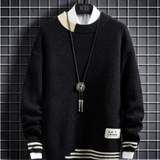 Modischer Strickpullover für Abenteuer – Schwarz
