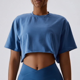 Modisches Trainingscrop Top - Leichtiva – Blau