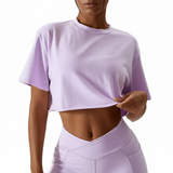 Modisches Trainingscrop Top - Leichtiva – Lila