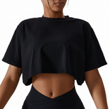 Modisches Trainingscrop Top - Leichtiva – Schwarz