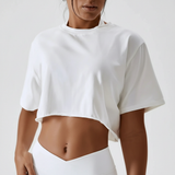 Modisches Trainingscrop Top - Leichtiva – Weiß