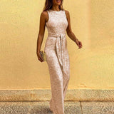 Zenithra – Glänzender und Schillernder Pailletten-Jumpsuit – Rosa