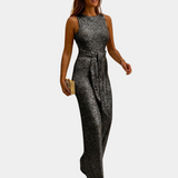Monica | Glitzernder Sommer-Jumpsuit – Schwarz