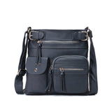 Multifunktionale Damen Tasche – Wasserfeste Schultertasche mit vielen Fächern – Blau