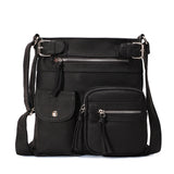 Multifunktionale Damen Tasche – Wasserfeste Schultertasche mit vielen Fächern – Schwarz