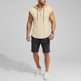 Mouwloos Henley Tanktop - AeroVibe – Khaki