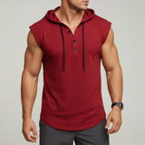 Mouwloos Henley Tanktop - AeroVibe – Rot