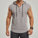 Mouwloos Henley Tanktop - AeroVibe – Grau