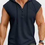 Mouwloos Henley Tanktop - AeroVibe – Marineblau