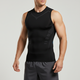 Mouwloos Compressieshirt Sport - CoreSculptX – Schwarz
