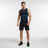 Mouwloos Compressieshirt Sport - CoreSculptX – Schwarzblau