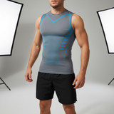 Mouwloos Compressieshirt Sport - CoreSculptX – GrauBlau