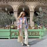 ColorCascade - Stylischer Mantel für den kommenden Frühling – Blau