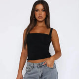 CLARA | ÄRMELLOSES TOP – Schwarz