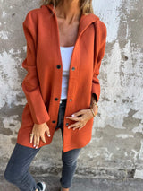 Natalie - Freizeitblazer mit Kapuze – Hellorange