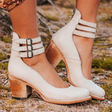 Neda - Modische Pumps mit Knöchelriemen – Weiß