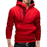 Stylischer kapuzenpulli mit seitlichem reißverschluss - neil – Rot