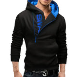 Bastijn – stylischer kapuzenpullover – Schwarz / Blau