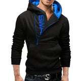 Stylischer kapuzenpulli mit seitlichem reißverschluss - neil – Schwarz / Blau