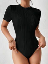 Janina | Elegantes Bodysuit mit Rundhalsausschnitt – Schwarz