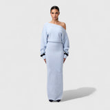 Amy | Off-Shoulder Kleid – Blau