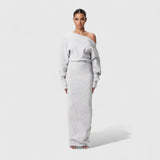 Amy | Off-Shoulder Kleid – Grau