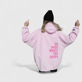 Sophie | Oversize-Hoodie mit Print – Hellrosa - Rosa Druck