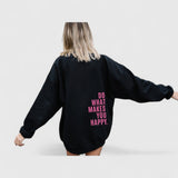 Sophie | Oversize-Hoodie mit Print – Schwarz