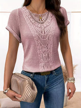 Nadine | Lässige Eleganz Spitzen T Shirt – Farbe6