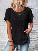 Nadine | Lässige Eleganz Spitzen T Shirt – Farbe5