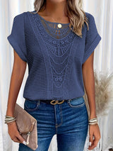 Nadine | Lässige Eleganz Spitzen T Shirt – Farbe4