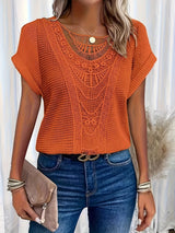 Nadine | Lässige Eleganz Spitzen T Shirt – Farbe2