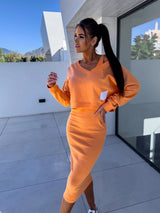 Aebi - Set mit Sweatshirt und Kleid für den täglichen Gebrauch – Orange
