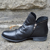 Stiefelette Damen Komfort Herbst | Modisch Reißverschluss – Schwarz