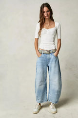 Damen Lässige Leichte Jeans | Niedrigbau – Hellblau
