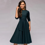 Lexi - Elegantes Swingkleid – Grün