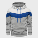 Stylischer herren-hoodie mit verstellbarer kapuze - Niels – Weiß und Grau